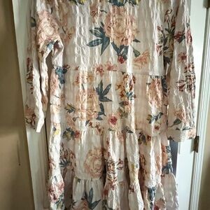 Zara floral Long Sleeve shirt/ mini Dress
